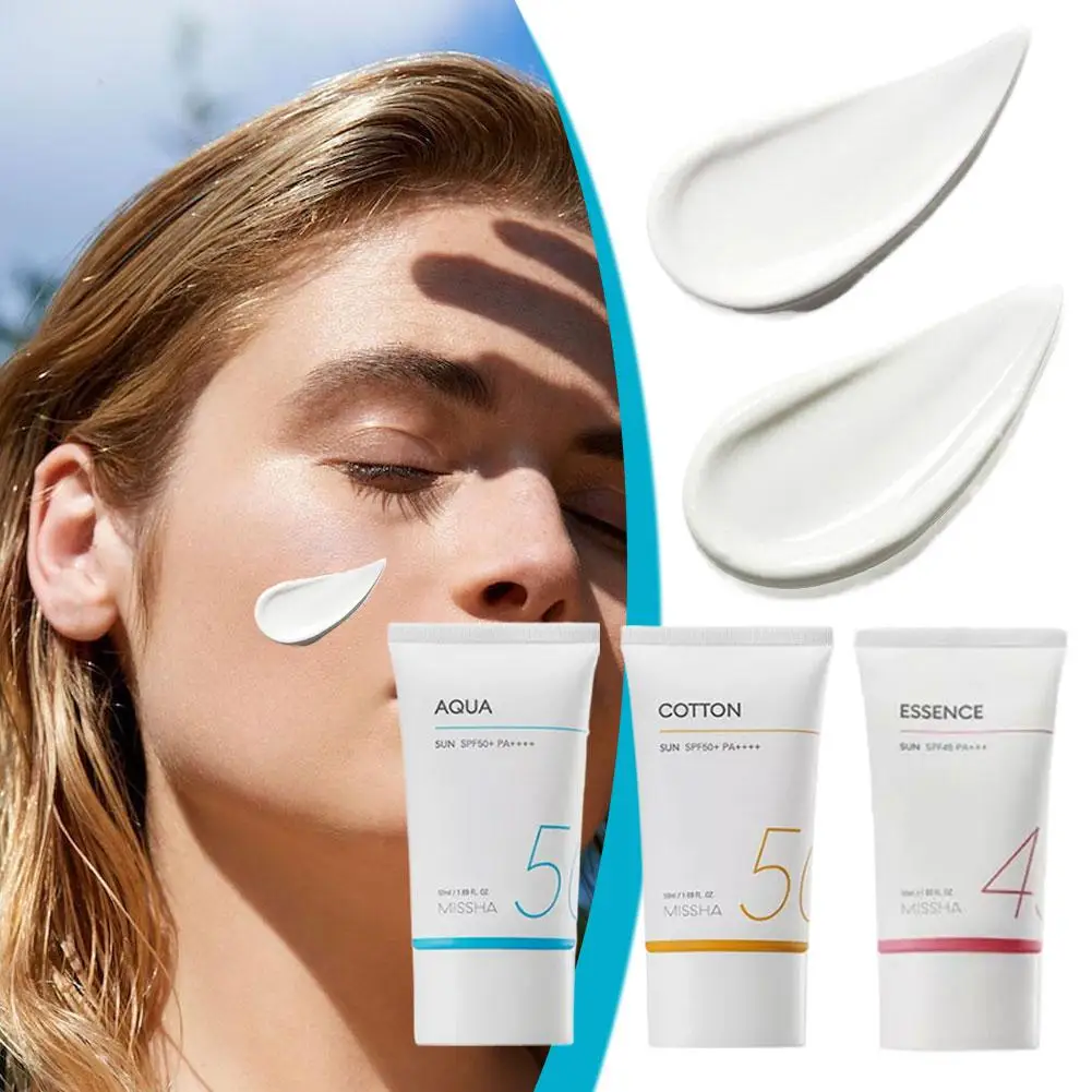 Fãs coreanos missha protetor solar hidratante essência aqua calmante plantas naturais essências branco brilhante à prova dwaterproof água proteção solar
