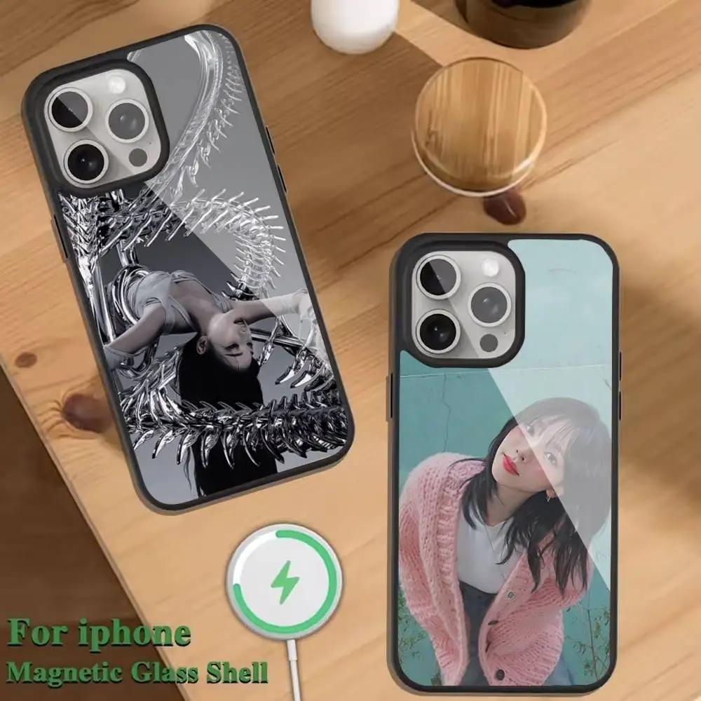 

K-POP K-Karina Чехол для телефона с магнитной беспроводной зарядкой для iphone 16, 15, 14, 13, 12, 11 Pro Max Plus Coque