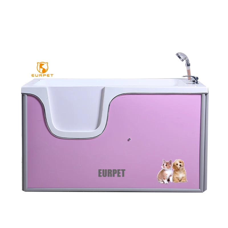 Blue yellow green colors cat and dog SPA professional pet shop large square acrylic bathtub with broadside open-door