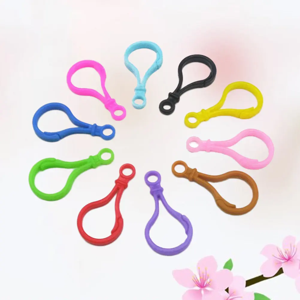 100Pcs Acrylic Assorted Color Keychain Hook Clip For Keychain Collector Christmas Stocking Stuffers Clasps
