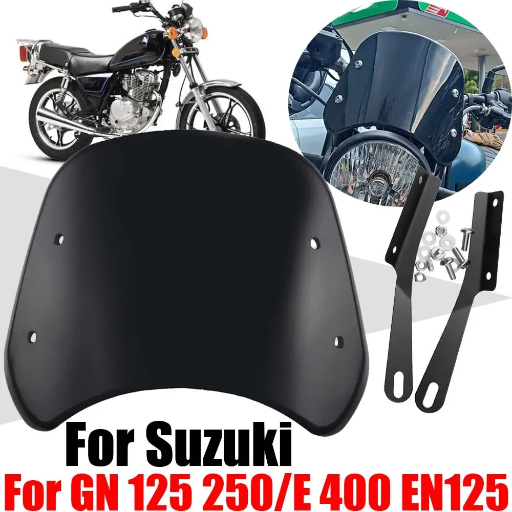 Dla Suzuki GN125 GN125 Intruder GN250 GN250E GN400 EN125 akcesoria Retro szyba przednia szyba przednia deflektor szyby przedniej pokrywa