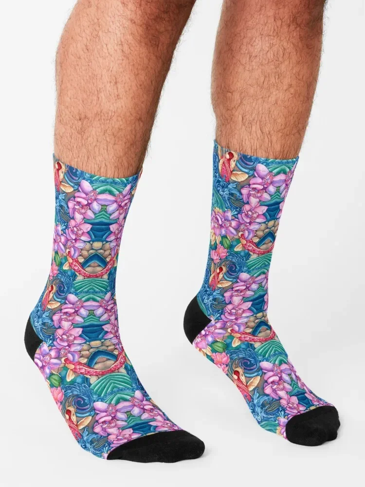 Orchid Splash Socks happy hiking men cotton high quality Mens Socks Women's