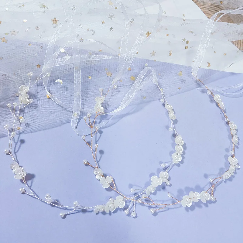 

Цветочный венок принцессы для девочек ручной работы, повязка для волос, свадебная повязка на голову с цветами, детский красивый головной убор, подарок