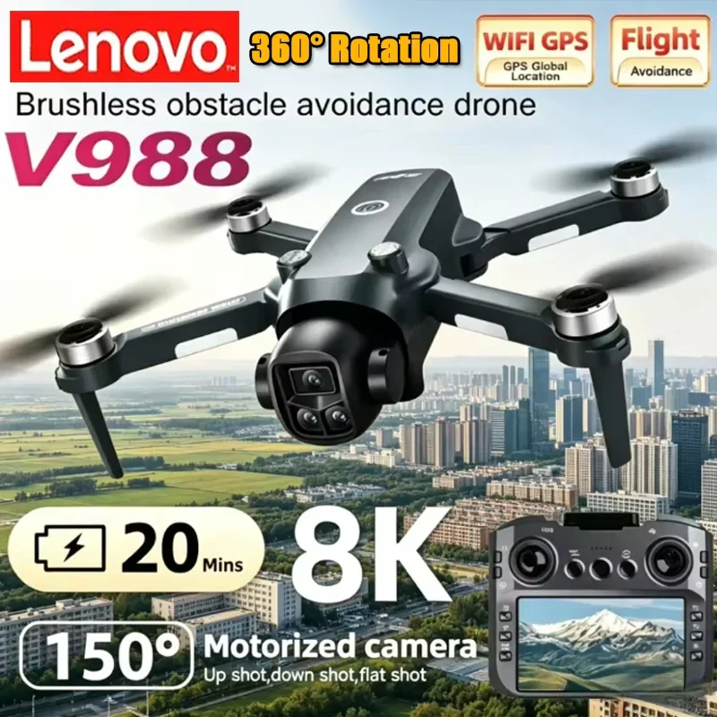 

Lenovo V988 Camera Drone 8K Professional Dron 4K With Screen Under 249g Remote Control Brushless RC Quadcopter Toys New