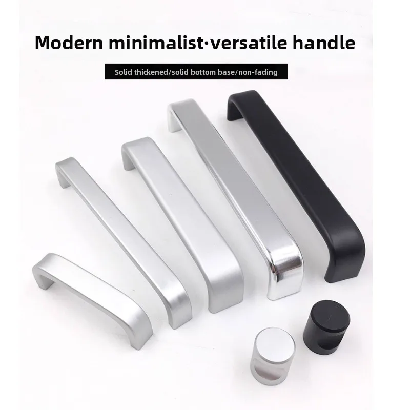 

Solid small handle, wardrobe, cabinet door black drawer modern simple furniture hardware handle Complete specifications 2-pack