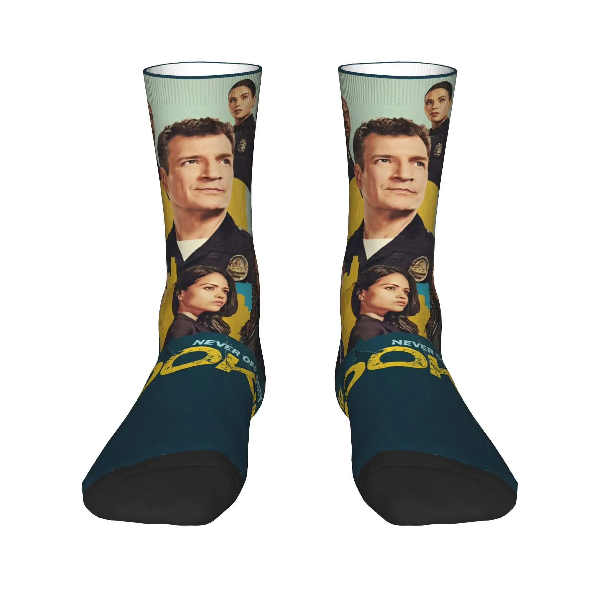 جوارب The Rookie TV Show جوارب مضحكة للرجال جوارب متوسطة ناعمة تصميم شتوي لركوب الدراجات مضاد للانزلاق