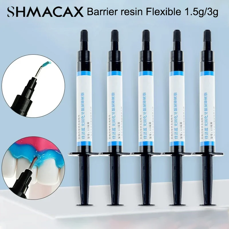 1.5g/3g Dental Barrier Resin Flexible Light-curable Flowable Flow Light Curing Composite Resin Material Oral Filling Tools