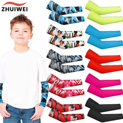 1 Paar Armmouwen Voor Kinderen Uv Zonwering Mouwen Compressiemouwen Koelarm Cover Jongens Meisjes Buitensporten