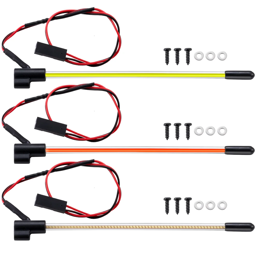 YEAHRUN 1세트 시뮬레이션 발광 깃대 LED 라이트 1/18 1/24 RC 크롤러 자동차 업그레이드 부품 장식 액세서리