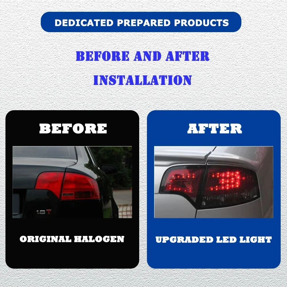 البوب LED أضواء خلفية لأودي A4 B7 2005-2008 نمط جديد كامل Led DRL سيارة المصابيح الخلفية الجمعية إشارة الملحقات تعديل مصباح