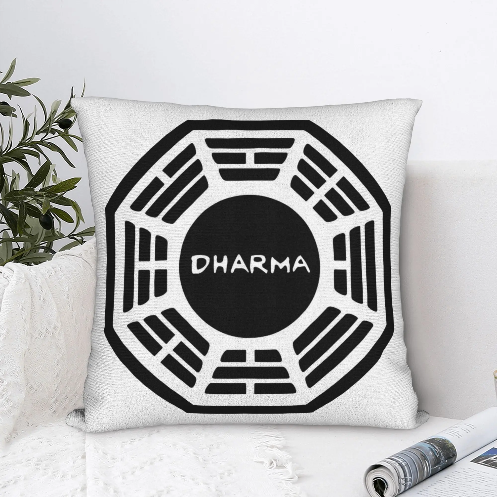 Dharma Initiative Logo Lost TV Show Pillowcase Printed Polyester Cushion Cover Gift  Pillow Case Cover Home Square