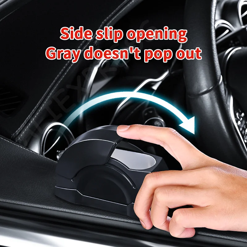 

Stainless Steel Liner Trash Bin for Car & Truck, Door Mounted Smokeless Ashtray with Lid, Portable Auto Accessory