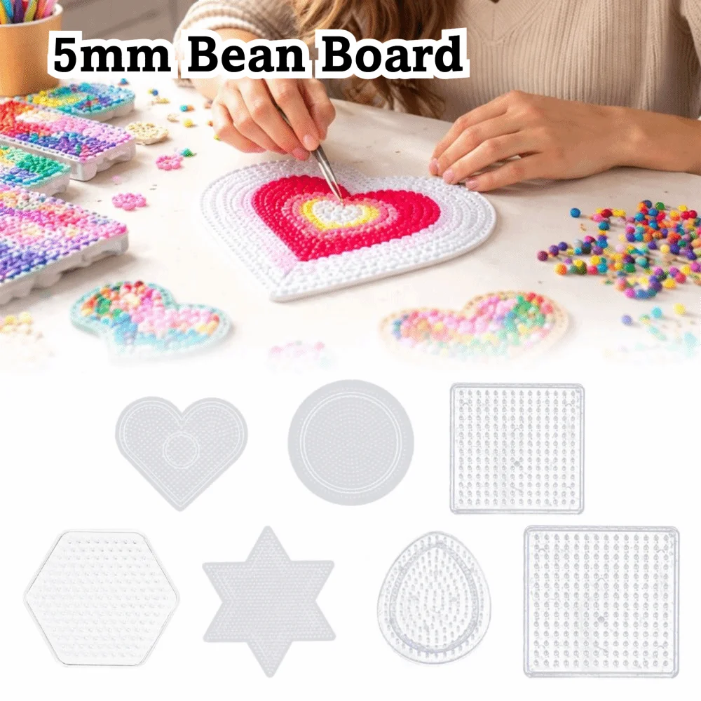 High Quality 5mm Bean Board Hama Beads Tool Heat Resistant Fuse Beads Pegboards Clear Handmade Plastic Beads Boards