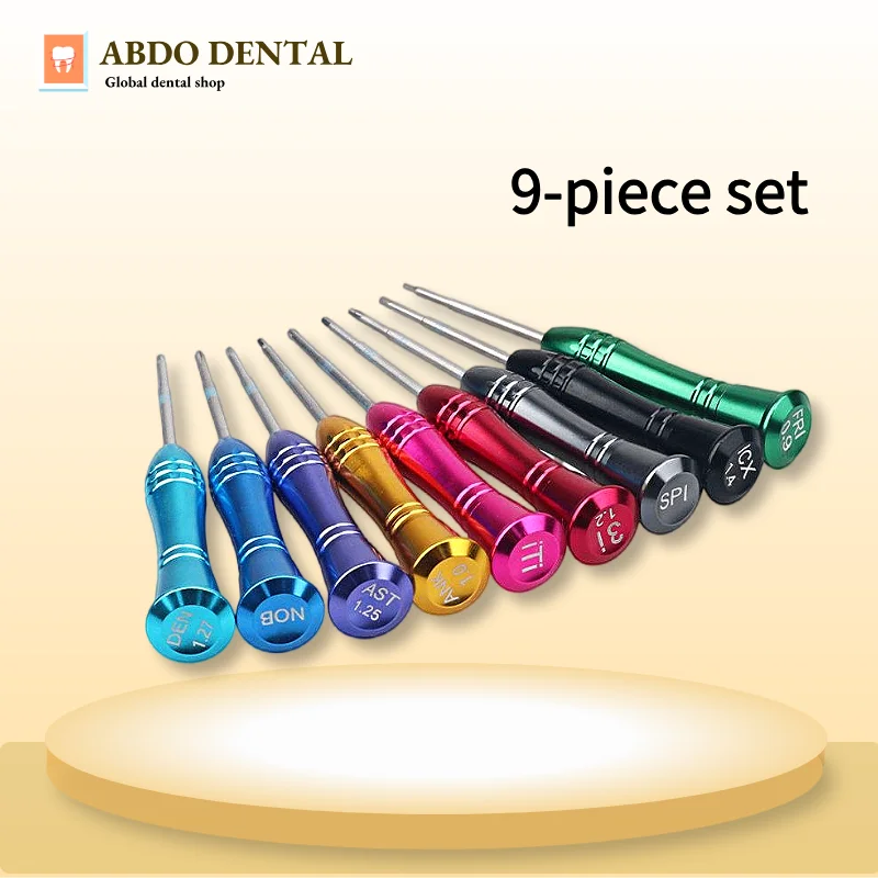 

Dental Technician Implant Tools 9Pcs Universal Abutment Screw Driver Set for All Implant Brands