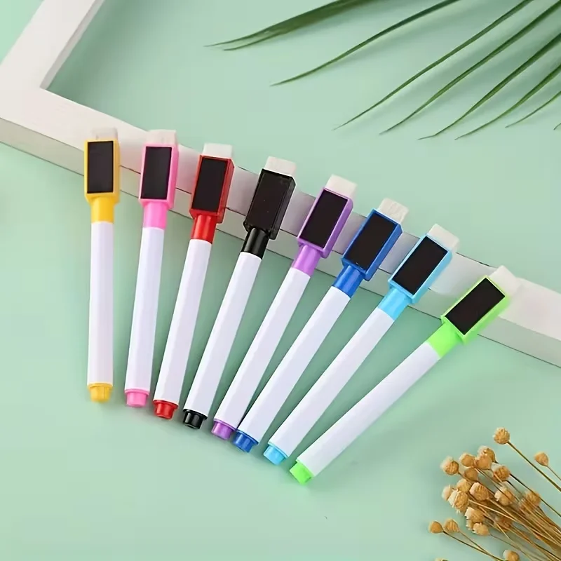 

8-color Dry Eraser with Magnetic Marker Pen, Suitable for Office Whiteboards and Calendars, Refrigerators
