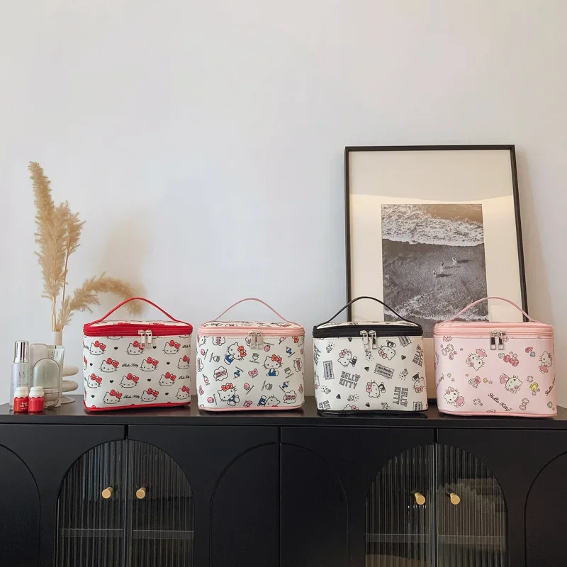 Hello Kitty Handheld Makeup Bag, Multi-functional, Super Large Capacity, Makeup Case, Storage Case