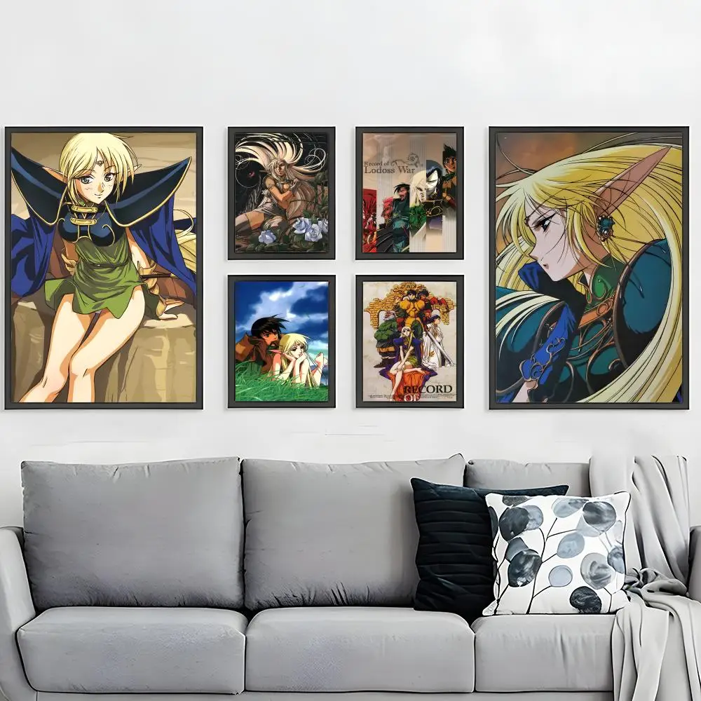 classic anime Record of Lodoss War Poster HD Waterproof Self-Adhesive Wall Art – Multi-Scene Use, Top Gift Pick