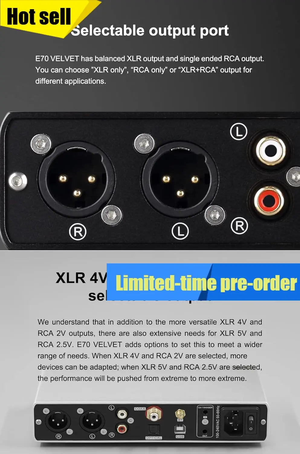 

Цифро-аналоговый преобразователь HiFi стереоаудио с поддержкой Bluetooth 5.1, LDAC, Hi-Res, XU316, 32 бит/768 кГц, DSD512, входами BT/USB/Coax/Opt, выходами RCA/XLR