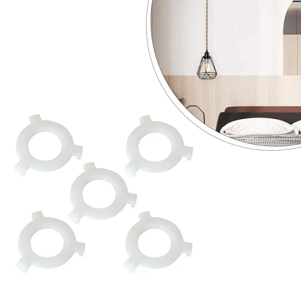White E27 to E14 Lampshade Reducer Ring 5 Pack Plastic Adapter for Table Wall Floor Lamp Fixture Use 29mm Inner 49mm Outer