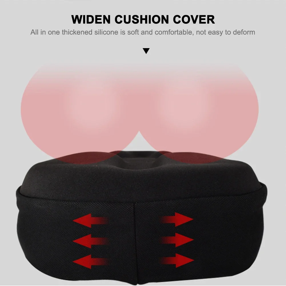 Large Silicon Gel Padded Bike Seat Cover Shock Absorption Thickened Sponge Cushion Reflective Comfortable Bicycle Saddles Mat