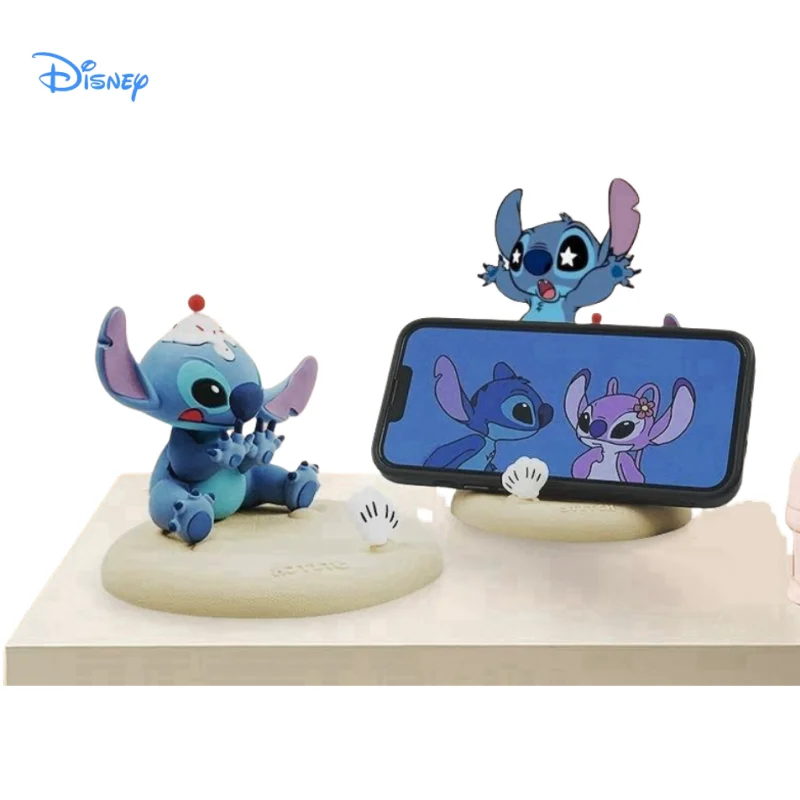 Disney Stitch Cartoon Mobile Phone Stand Ornament Model Trendy Car Accessories Girls Home Desktop Decoration Ornaments Gifts