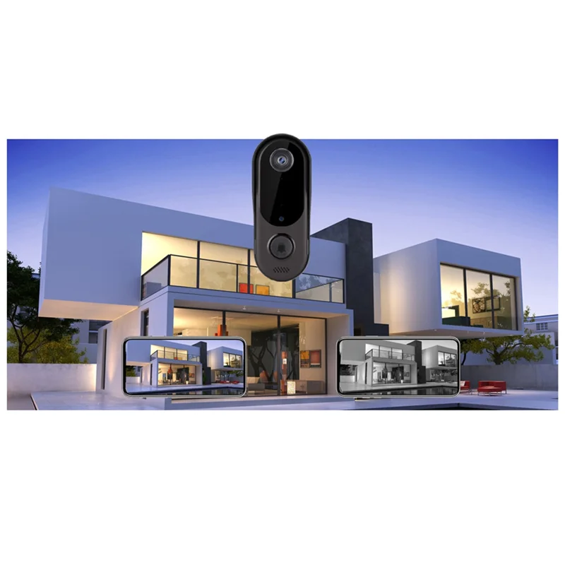 Smart Home Security Doorbell Camera Wireless Wifi Doorbell Night Vision Black For Home/Office