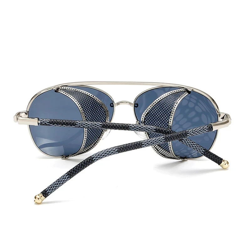 Steampunk Sonnenbrille Marke Design Männer Frauen Vintage Metall Punk Sonnenbrille UV400 Shades Brillen – Detail 4