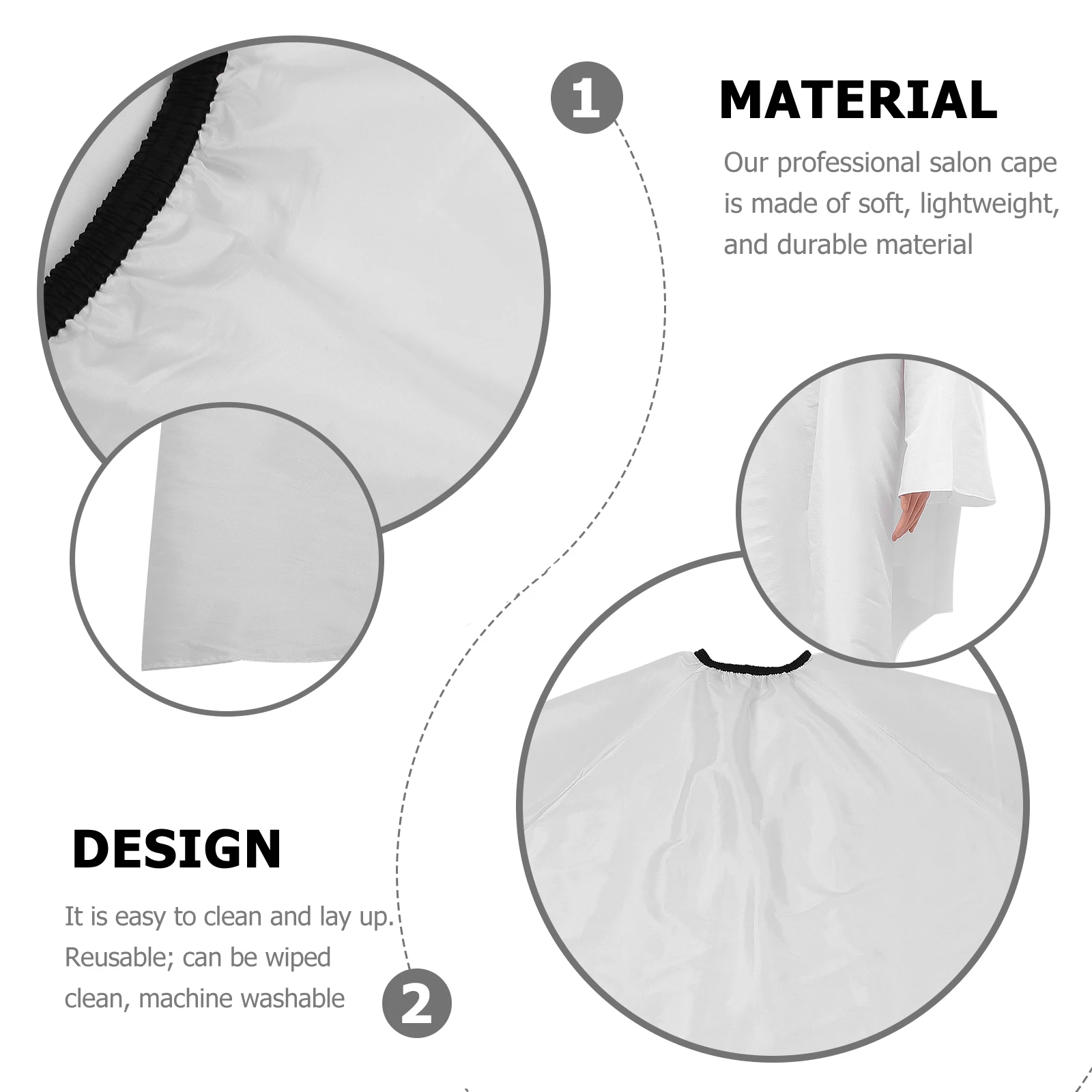 

Waterproof Hairdressing Barber Salon For Hair Cutting Dye Perm Adults Reusable Nylon Polyester Stylish Long Flexible Cape