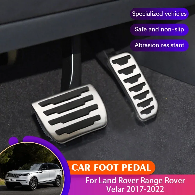 

Car No Drilling Foot Pedals Covers For Land Rover Range Rover Velar L560 2017~2022 Car Brake Clutch Foot Pedals Mats Acessories