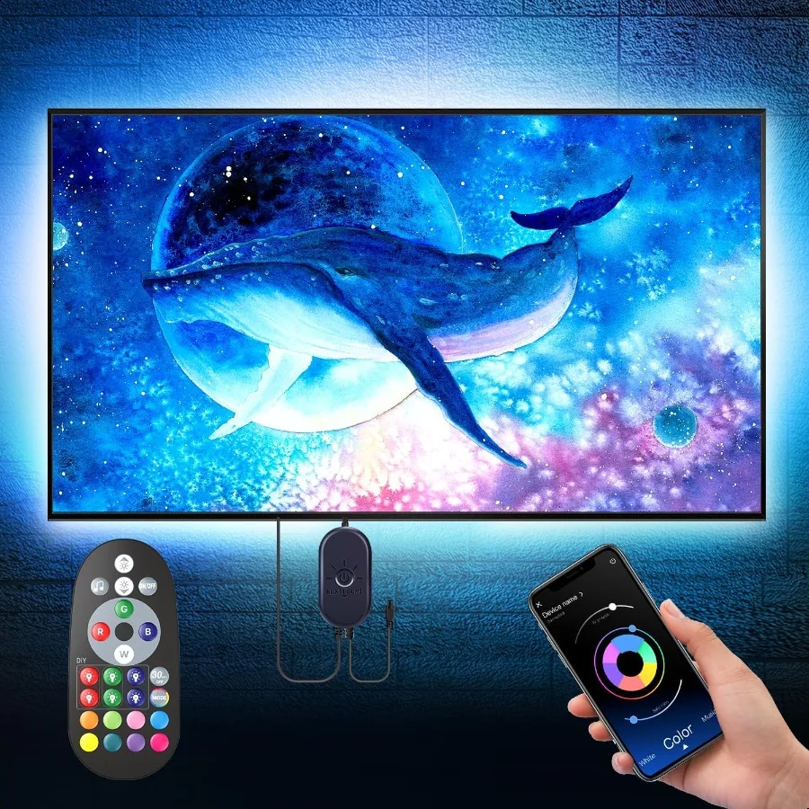 

LED Lights for TV 16.4 ft TV LED Backlight for 5575 Inch RGB LED Strip Lights Behind TV with APP Remote Control Music Sync Smar