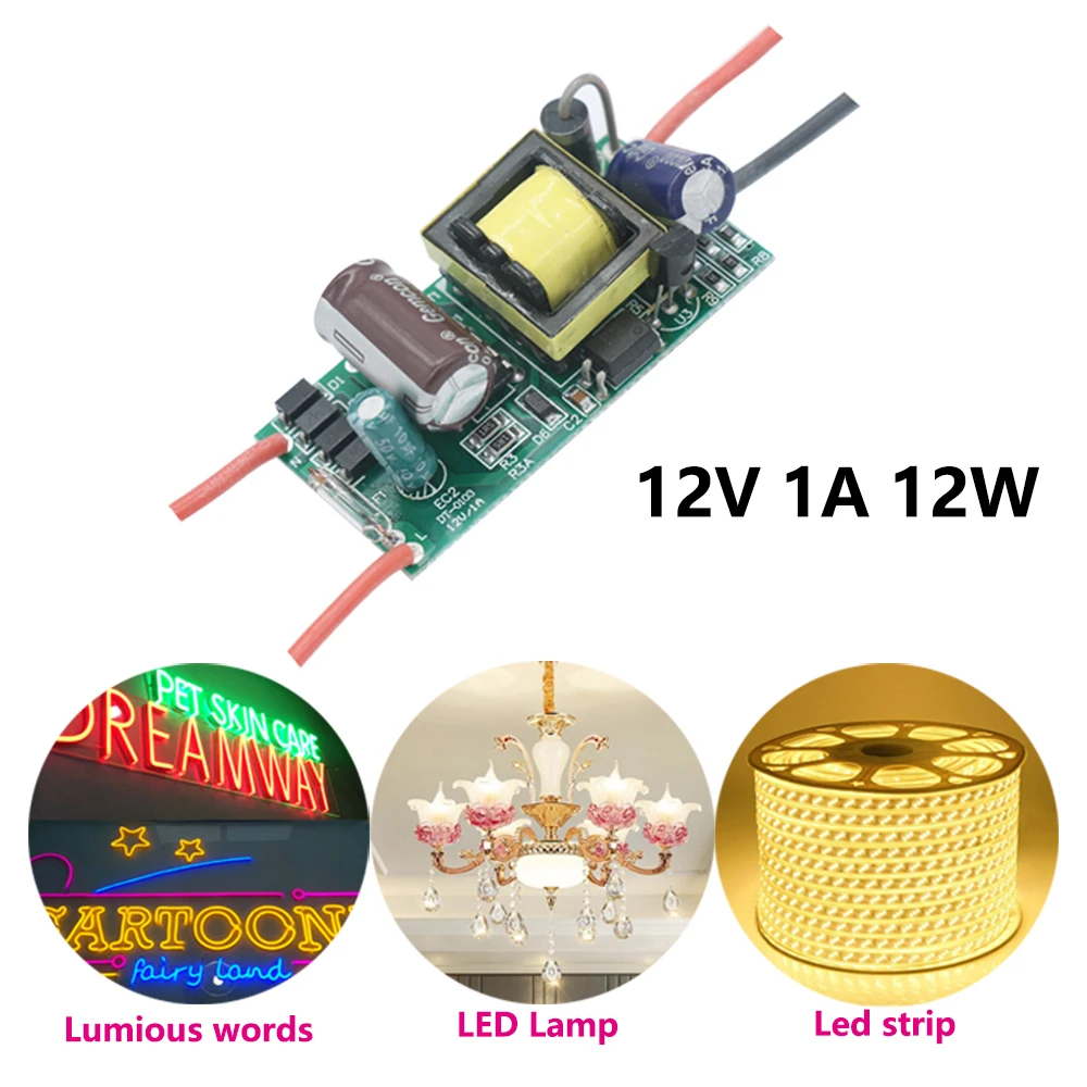 New LED Power Supply 36W 24W 12W 6W AC220V to DC12V and 24V Lighting Transformer AC85V-265V Driver For LED Strips 1A 2A 3A 1.5A