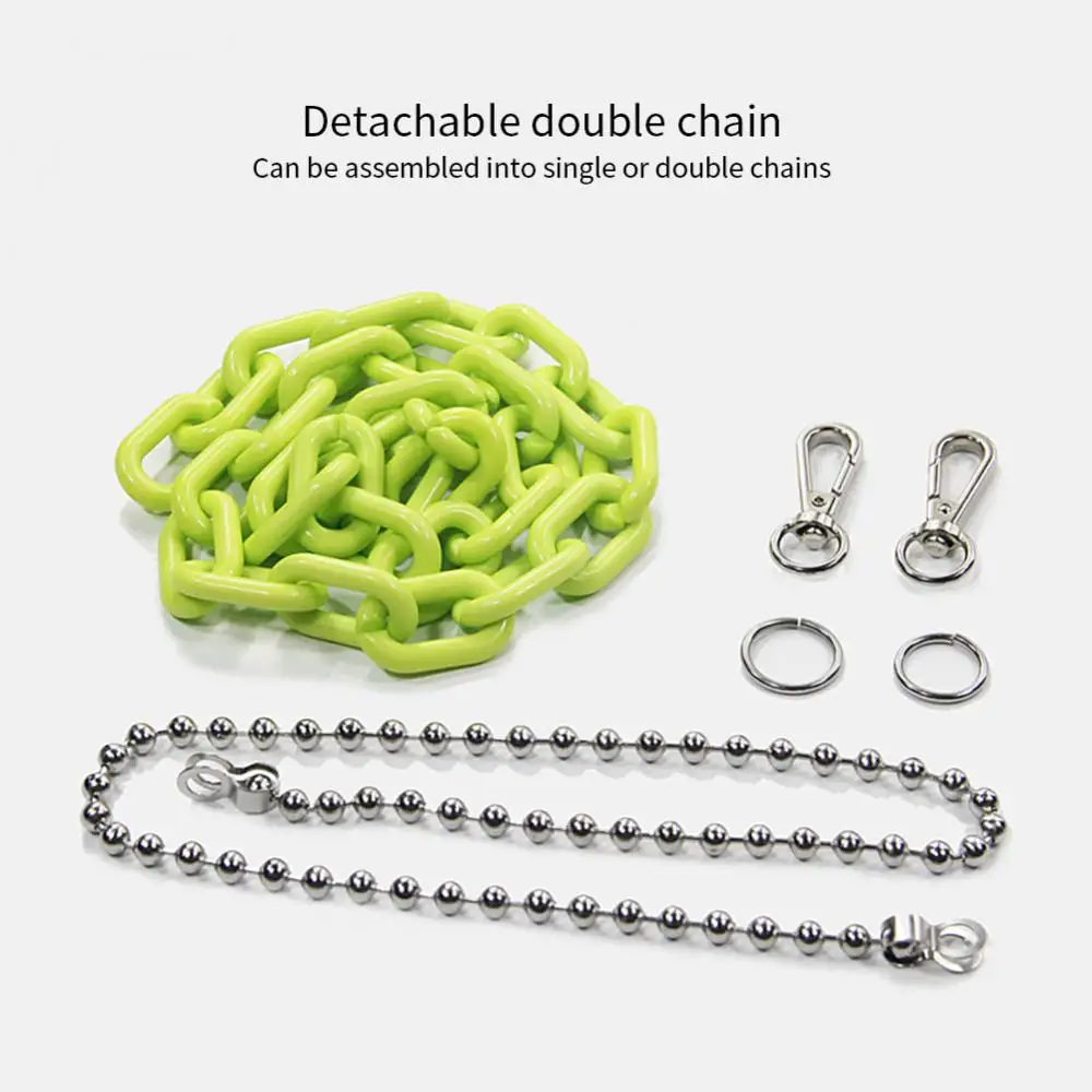 1 Set Detachable Punk  Pants Chain Resin Double Layers Candy Color Hanging Ropes Party Retro Geometric Hip Hop Waist Chains