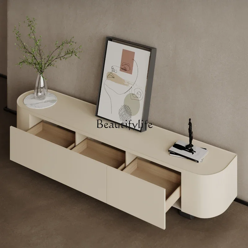 

*TV cabinet simple modern light luxury small apartment TV cabinet minimalist furniture