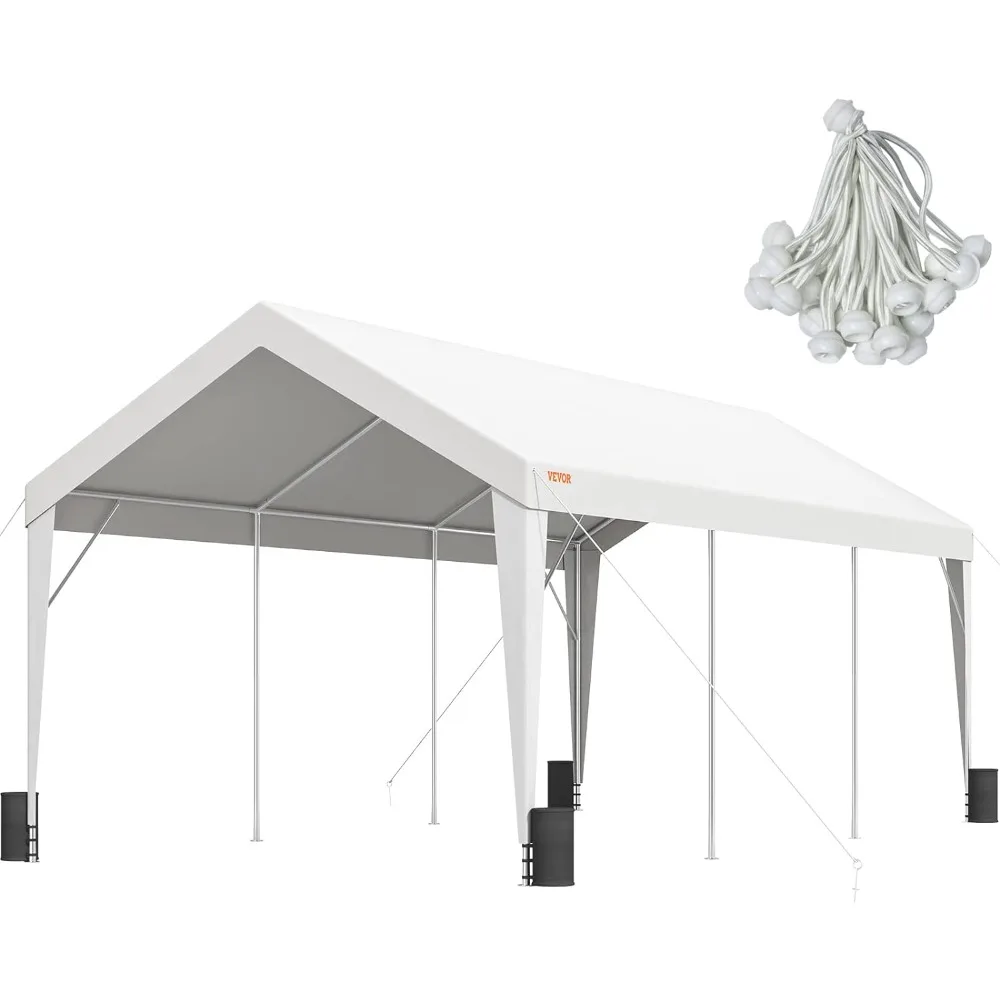 

10x20 Ft Heavy Duty Carport Car Canopy,Car Port Garage Boat Shelter Party Tent with 8 Reinforced Poles and 4 Weight Bags