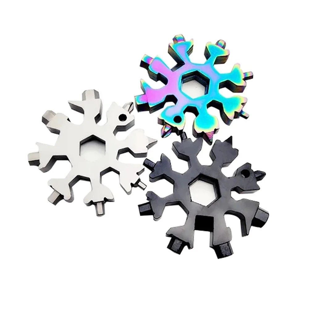 1 adet 18-in-1 Altıgen Paslanmaz Çelik Anahtarı Taşınabilir Çok Fonksiyonlu El Aletleri Evrensel Kar Tanesi Tornavida Onarım için