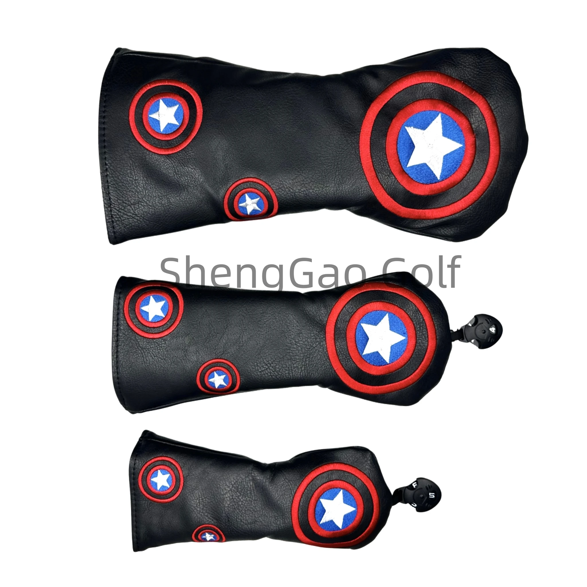 Cubierta de cabeza de patrón de estrella de cinco puntas de Golf, cubiertas de cabeza de conductor, cubiertas de cabeza de madera de Fairway,