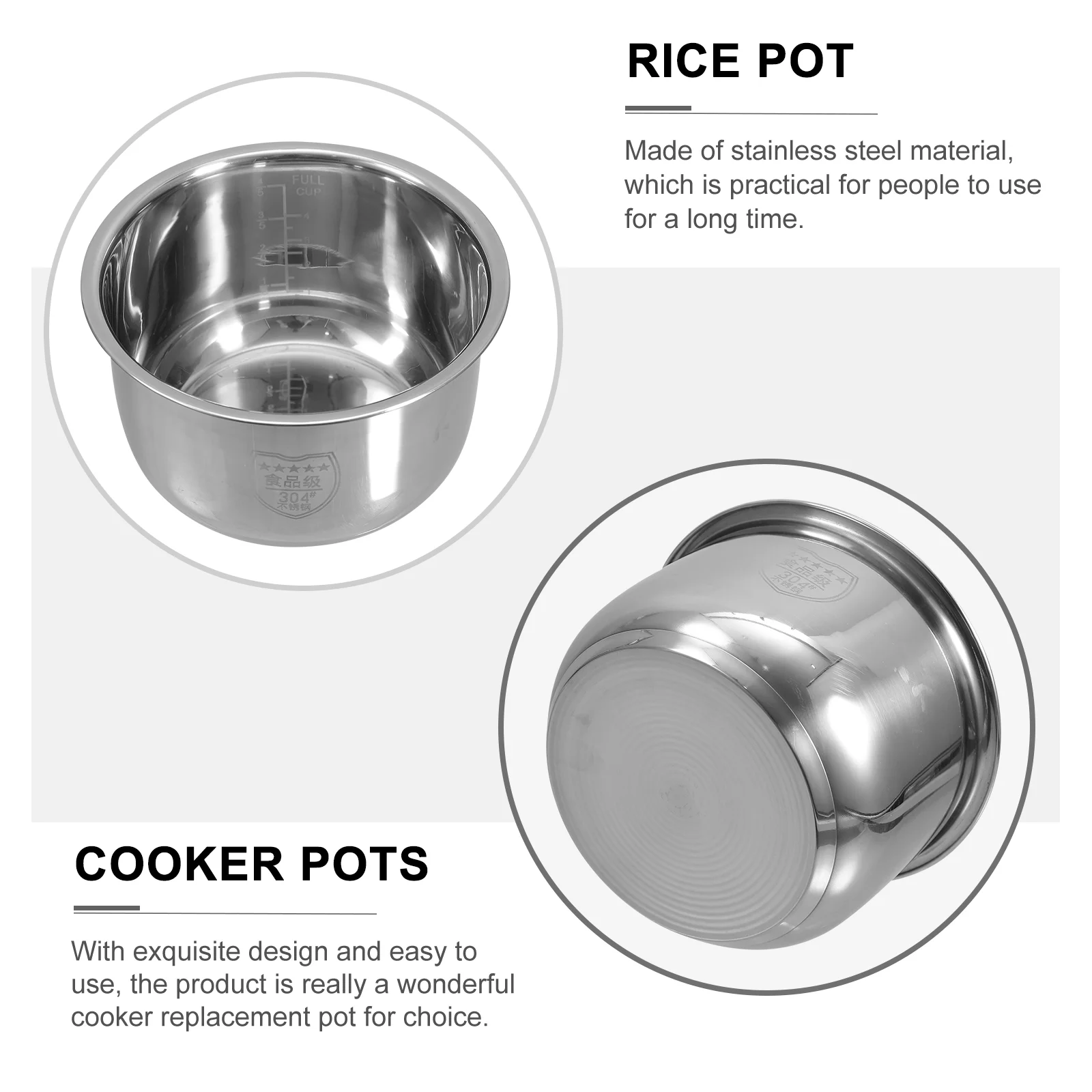 Sticky Rice Cooker Replace Liner Electric Accessory Replacement Pot Stainless Steel Tank Containers Instant