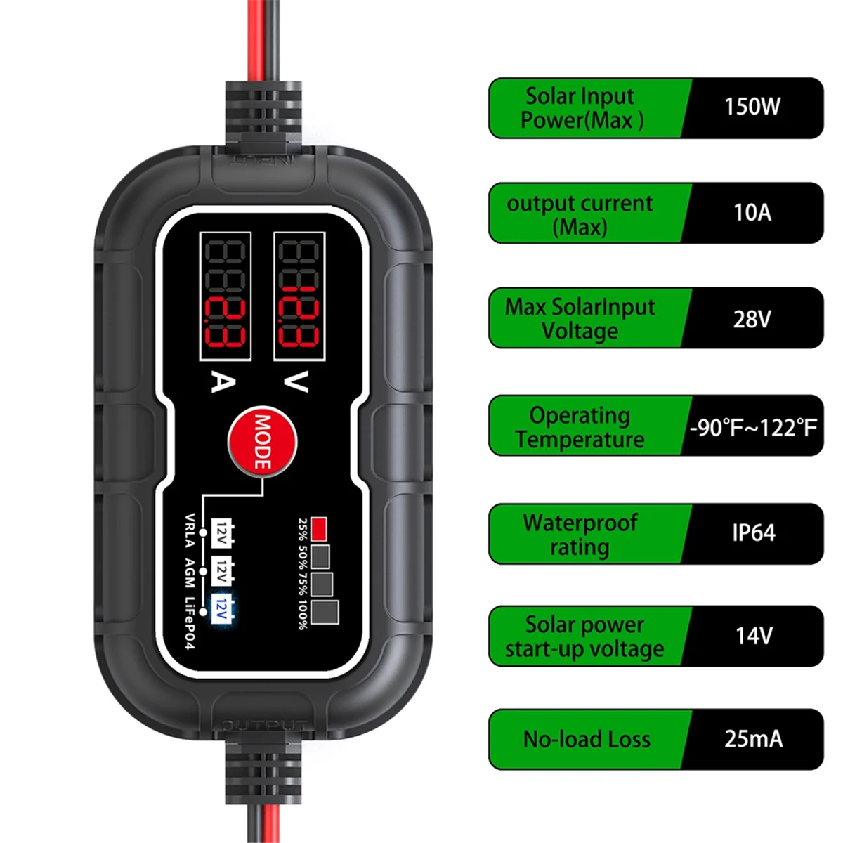 A56XQ 10A 12V Lithiumbatterij LCD Digitale MPPT Solar Laadpaneel Controller Regulator Home Improvement Solar Vervanging Deel