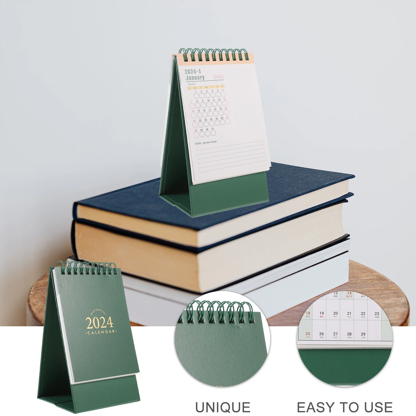 

Desk Calendar Desktop Household Table Standing Accessories Paper Cute Flip Multi-functional Decoration Office Small