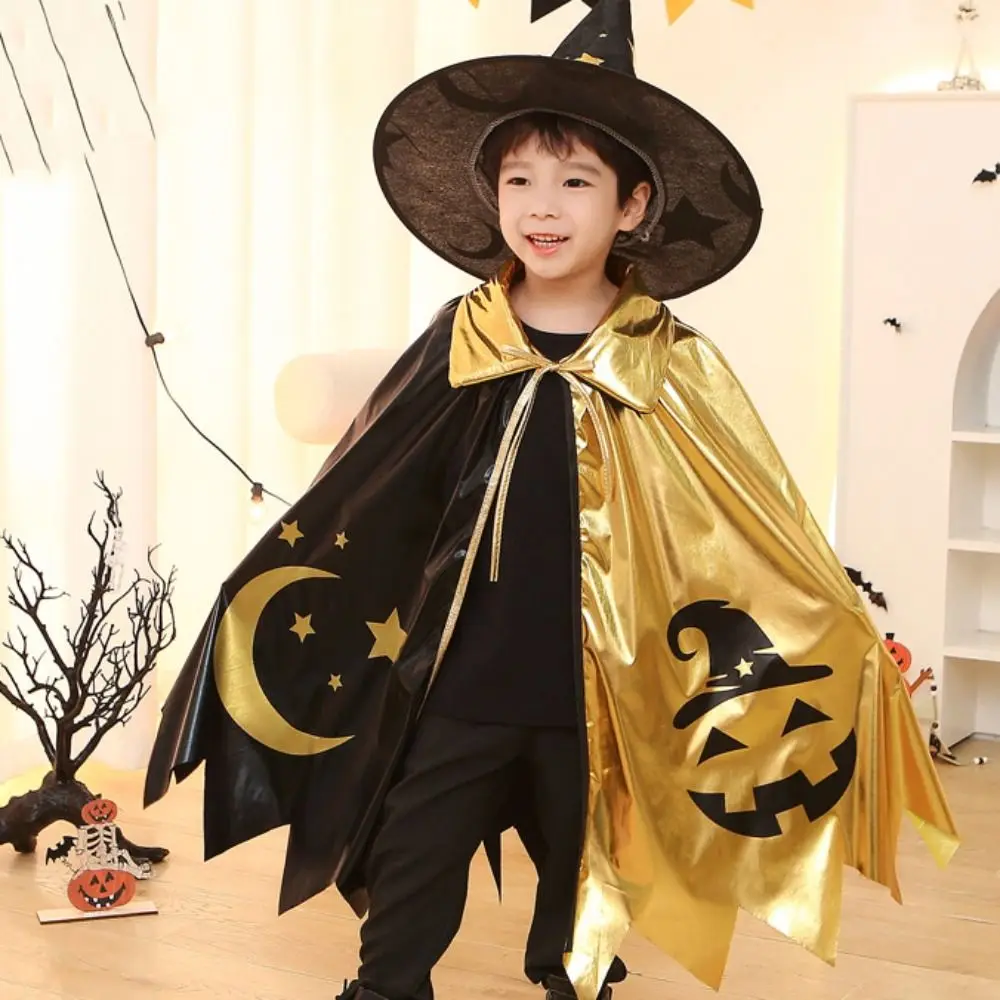 Costumes d'halloween pour enfants, chapeau pointu de couleur vive, Robes de sorcières pour enfants, Cape, accessoires de Cosplay, Cape de Cosplay d'halloween