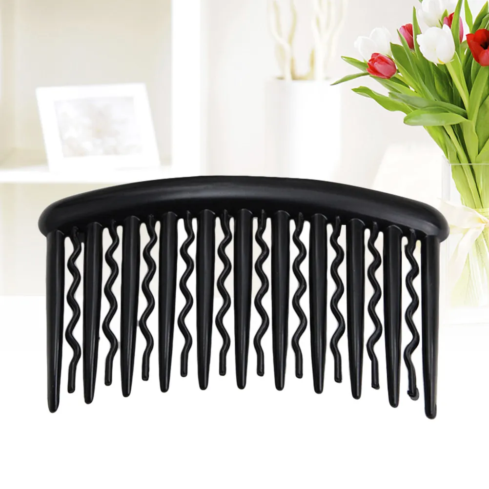 12Pcs Black Plastic Hair Comb Clip Small Vintage Side Hair Comb Pin Classic Design Girls Women Daily Hairstyling Accessory