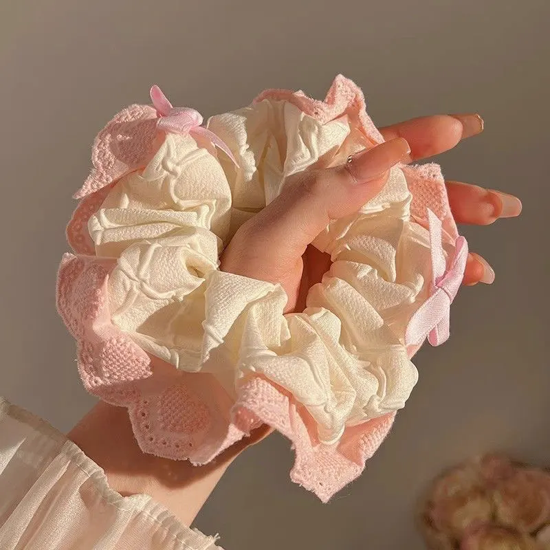 2 Buah Ikat Rambut Renda Lucu Ikat Rambut Wanita Ikat Rambut Ekor Kuda Ikat Kepala Bunga Aksesori Rambut Elegan Kurus untuk Anak Perempuan