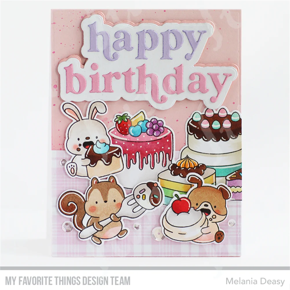 Happy Birthday Bites Center Strip Stencils Easter Cutting Dies Stamps Sets DIY Scrapbooking Paper Making Cuts Crafts Template