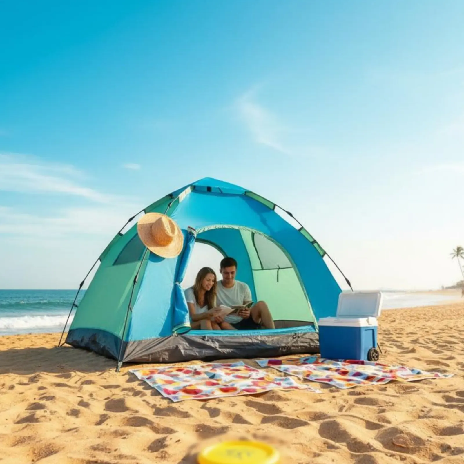 

Automatic Camping Tent Waterproof Automatic Quick Assembly Tent Outdoor Gear Resistant Good Ventilation for Families, Beach