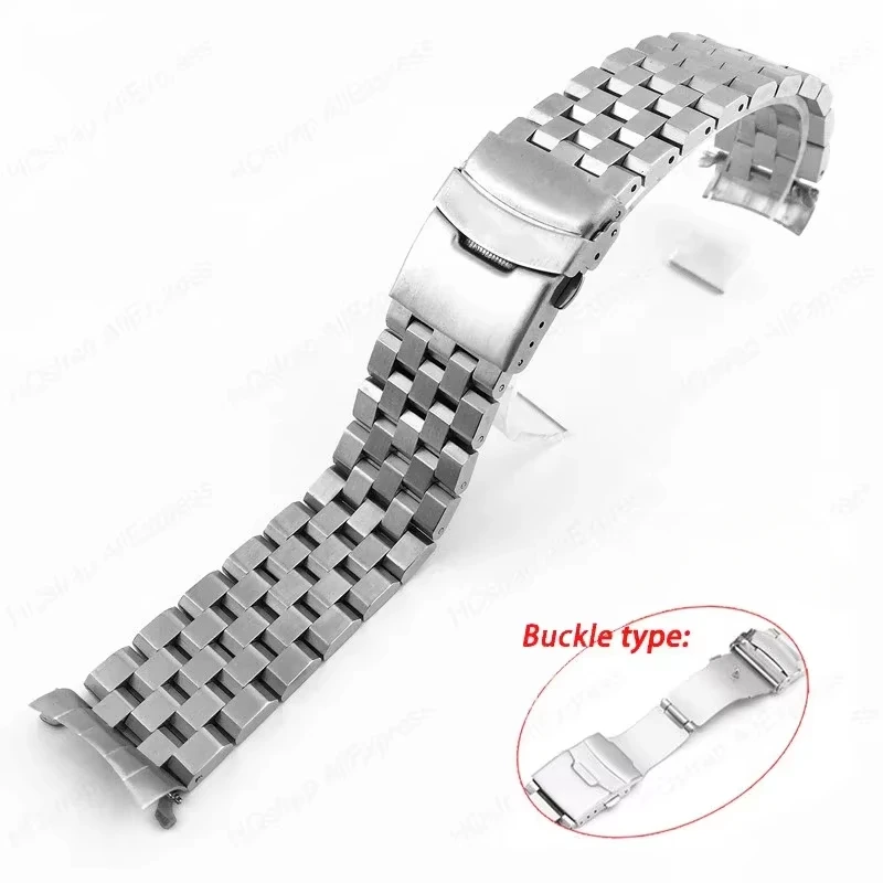Massives Edelstahlband für Seiko SKX009 SKX007 SKX173 SKX175, flaches, gebogenes Endarmband, Ersatzarmband, 18 mm, 20 mm, 22 mm