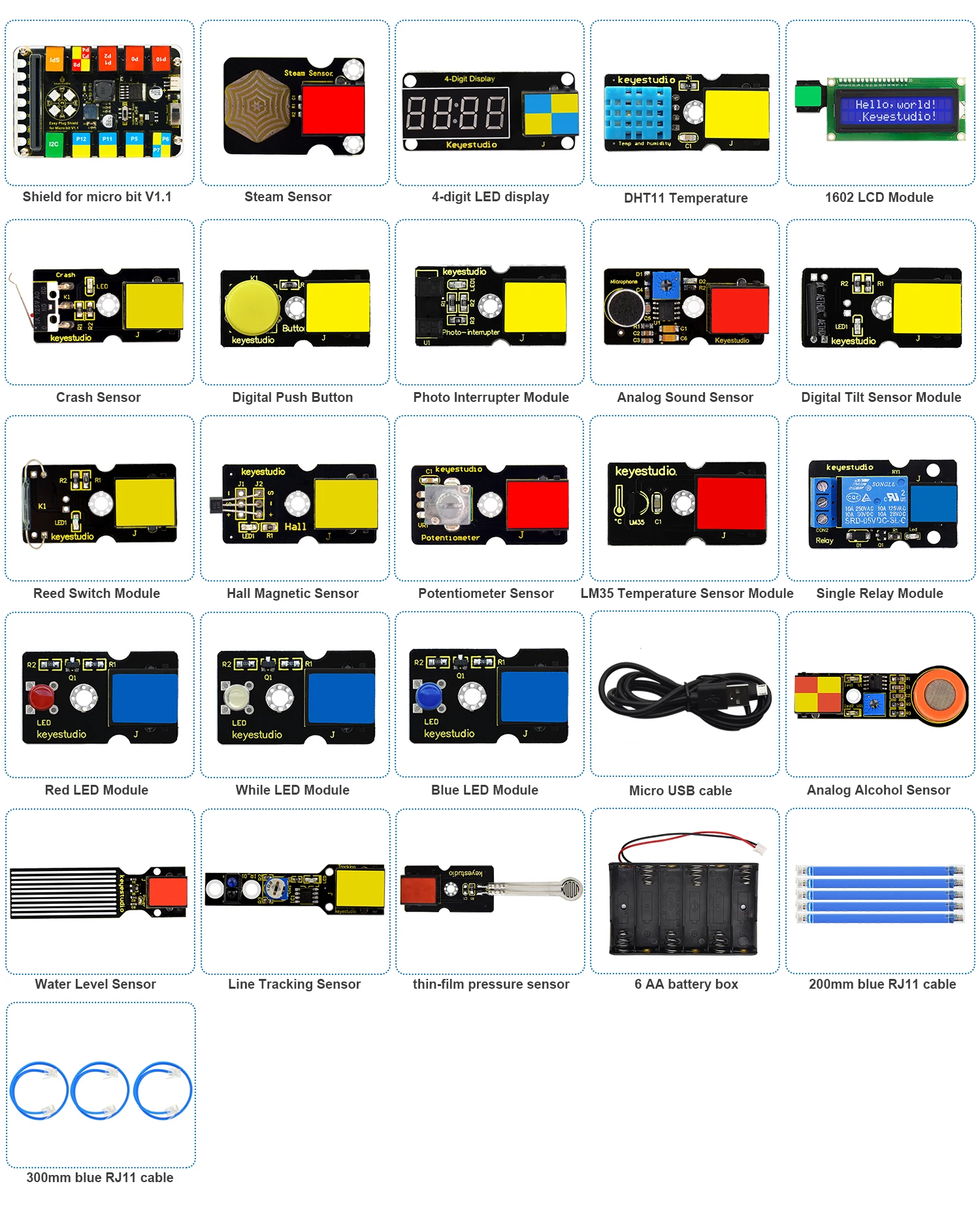 EASY PLUG Microbit V2 Super Starter Kit for BBC Micro:Bit Makecode Programming Electronic Kit(No Microbit ) DIY Electronic Kit