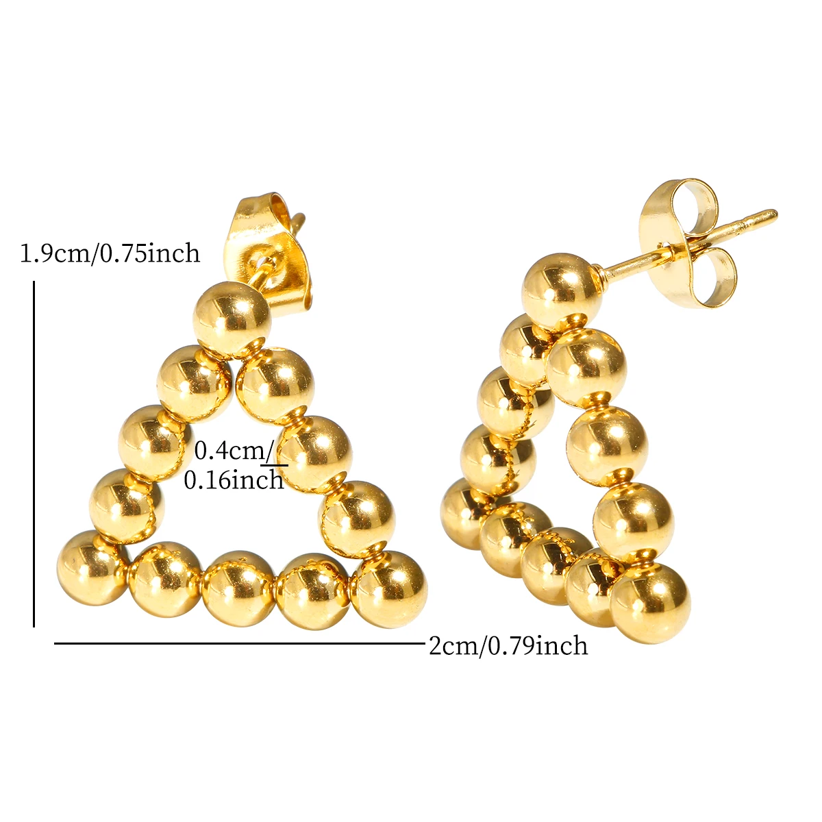 New Arrival Triangular Shape Stainless Steel Earrings Inlaid Party Jewelry Women Christmas Earrings