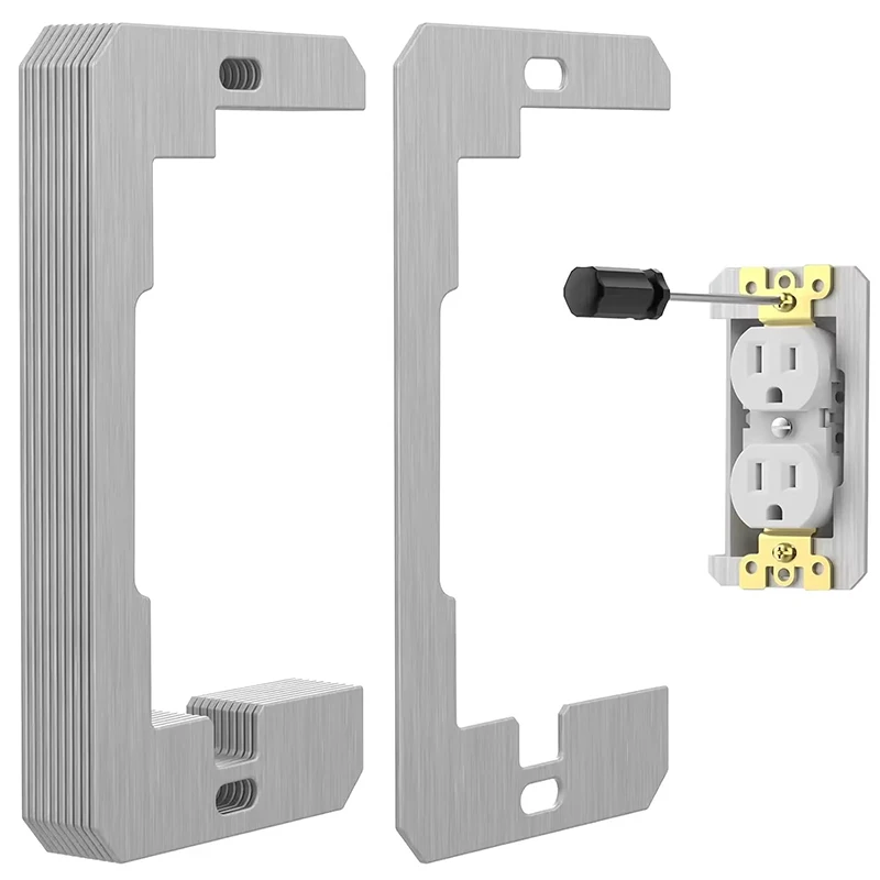 5/10 Stück Wandplatten-Abstandshalter, Abstandshalter für Steckdosen, Metall-Nivellierplatten für die Reparatur von Steckdosen – Detail 2