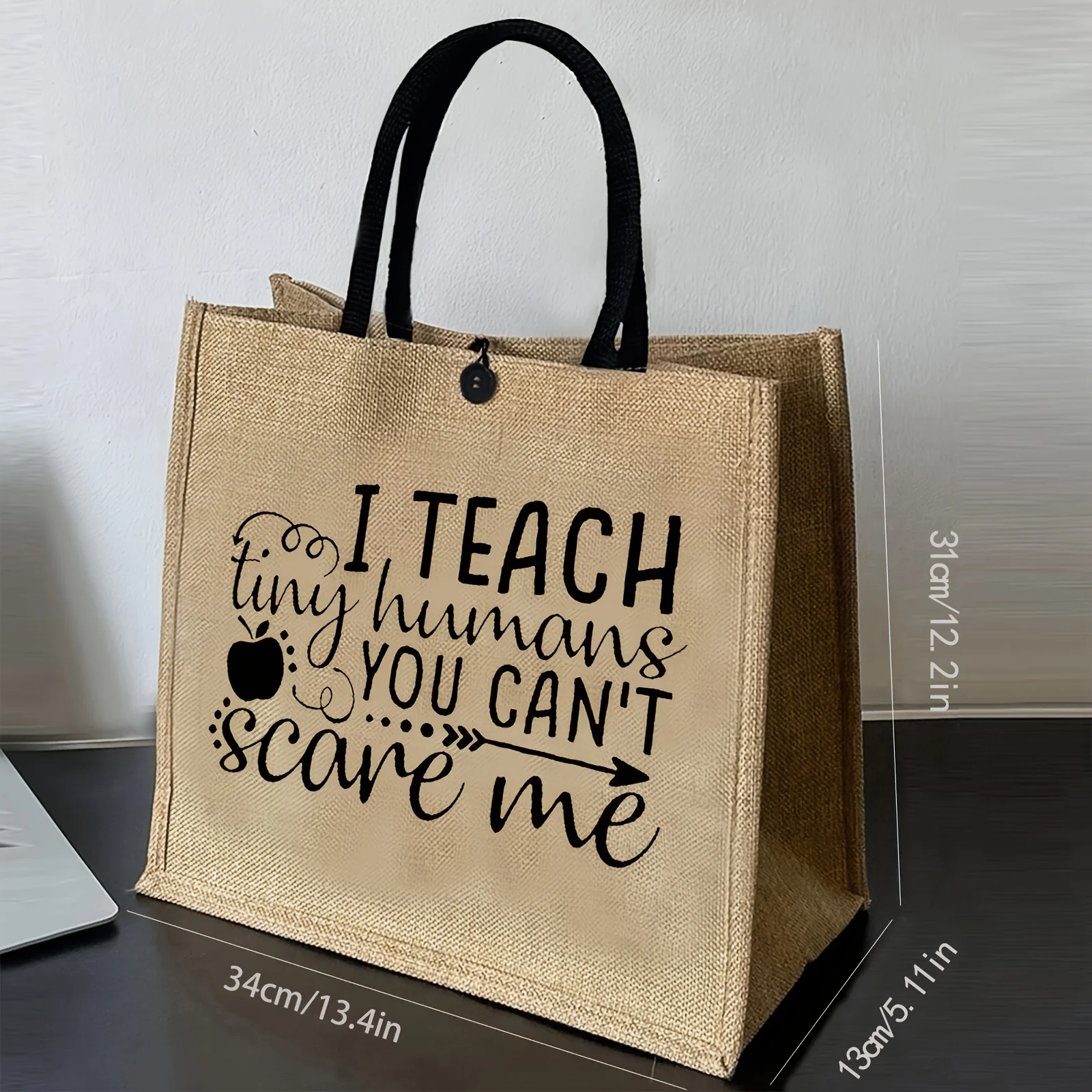 حقيبة يد نسائية أنيقة بطباعة حروف بسعة كبيرة قطعة واحدة - حقيبة يد نسائية أنيقة للمعلمين والسفر والشاطئ والتسوق