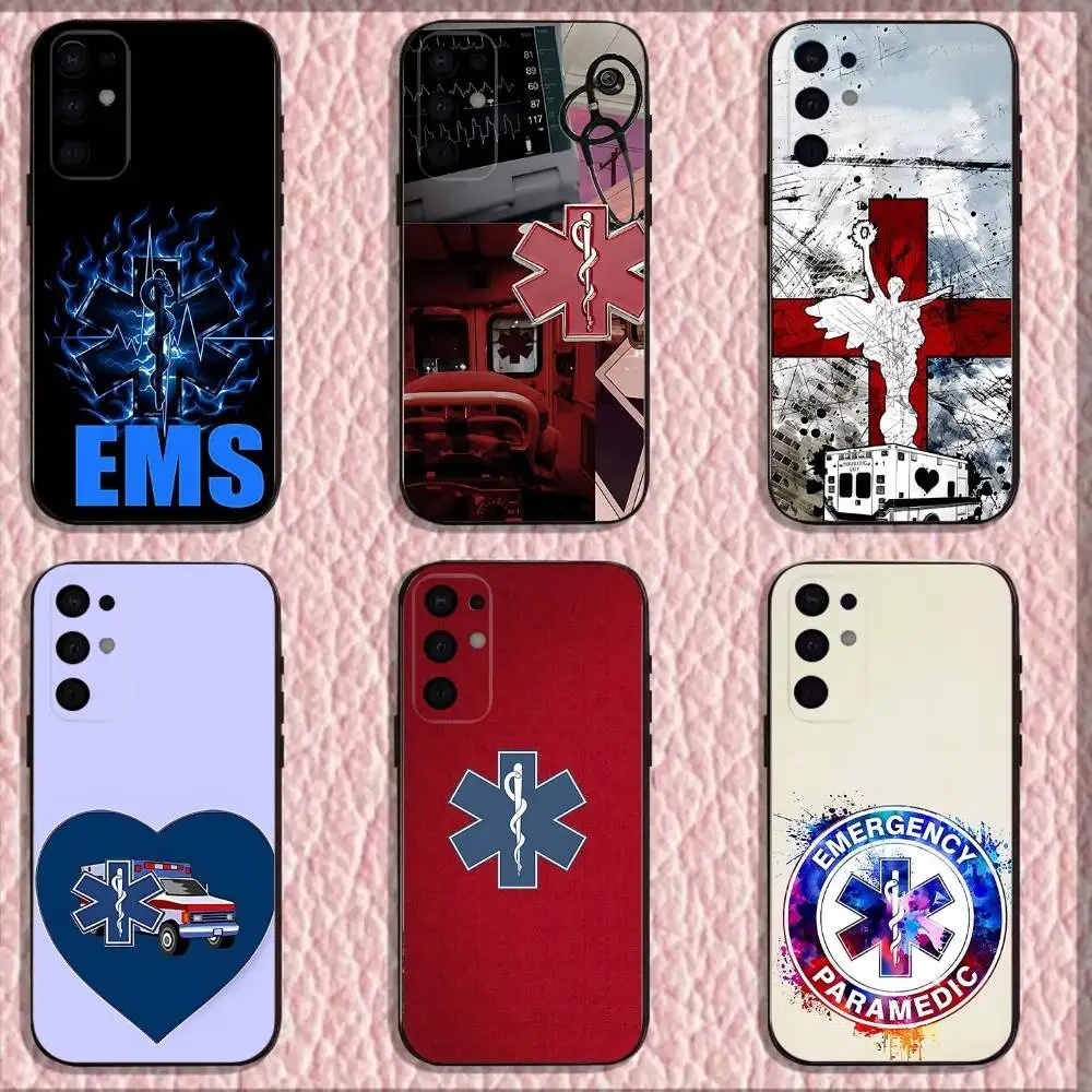 

EMT EMS Ambulance Phone Case For Samsung S25,S24,S21,S22,S23,S30,Ultra,S20,Plus,Fe,Lite,Note,10,9,5G Black Cover